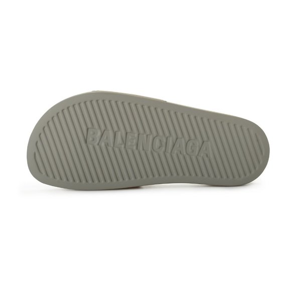 Balenciaga Women's Gray Logo Print Lool Slide Flip Flop Shoes - Picture 6 of 8